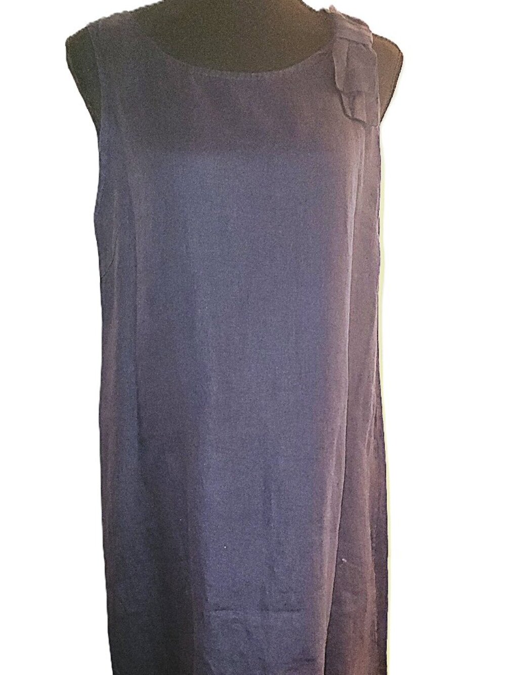 Bellambra Navy Linen Shift-Midi Dress - M